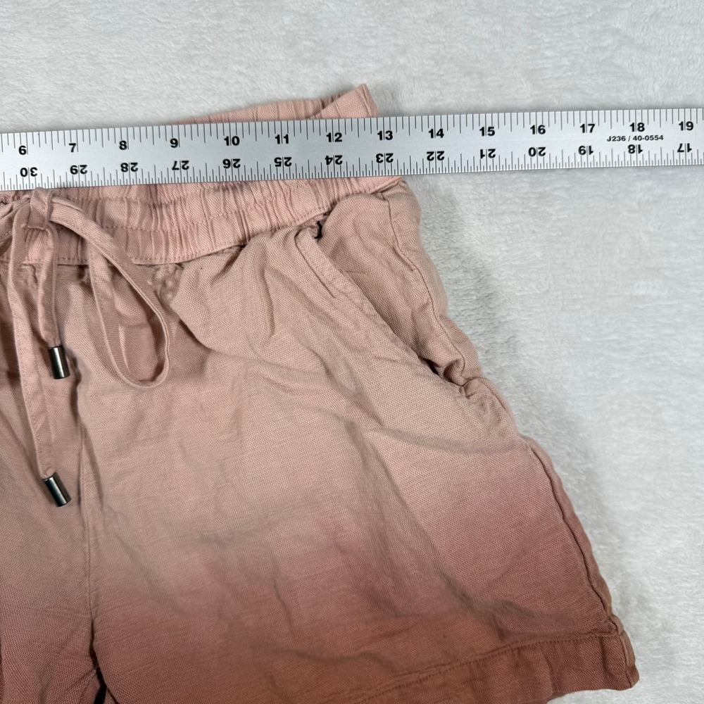 C&C California Womens Ombre Linen Blend‎ Drawstring Shorts Pink Brown Small - Picture 3 of 9